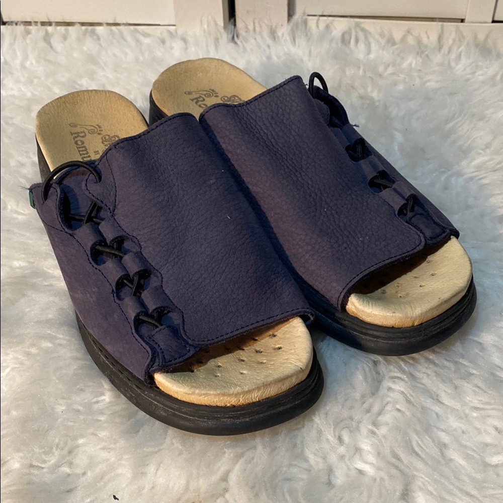 Elle by Romu’s Navy Blue Slide Sandals